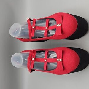 Demonia Click 08 Mary Janes Red Women Size 9.5 10 Platform Bow